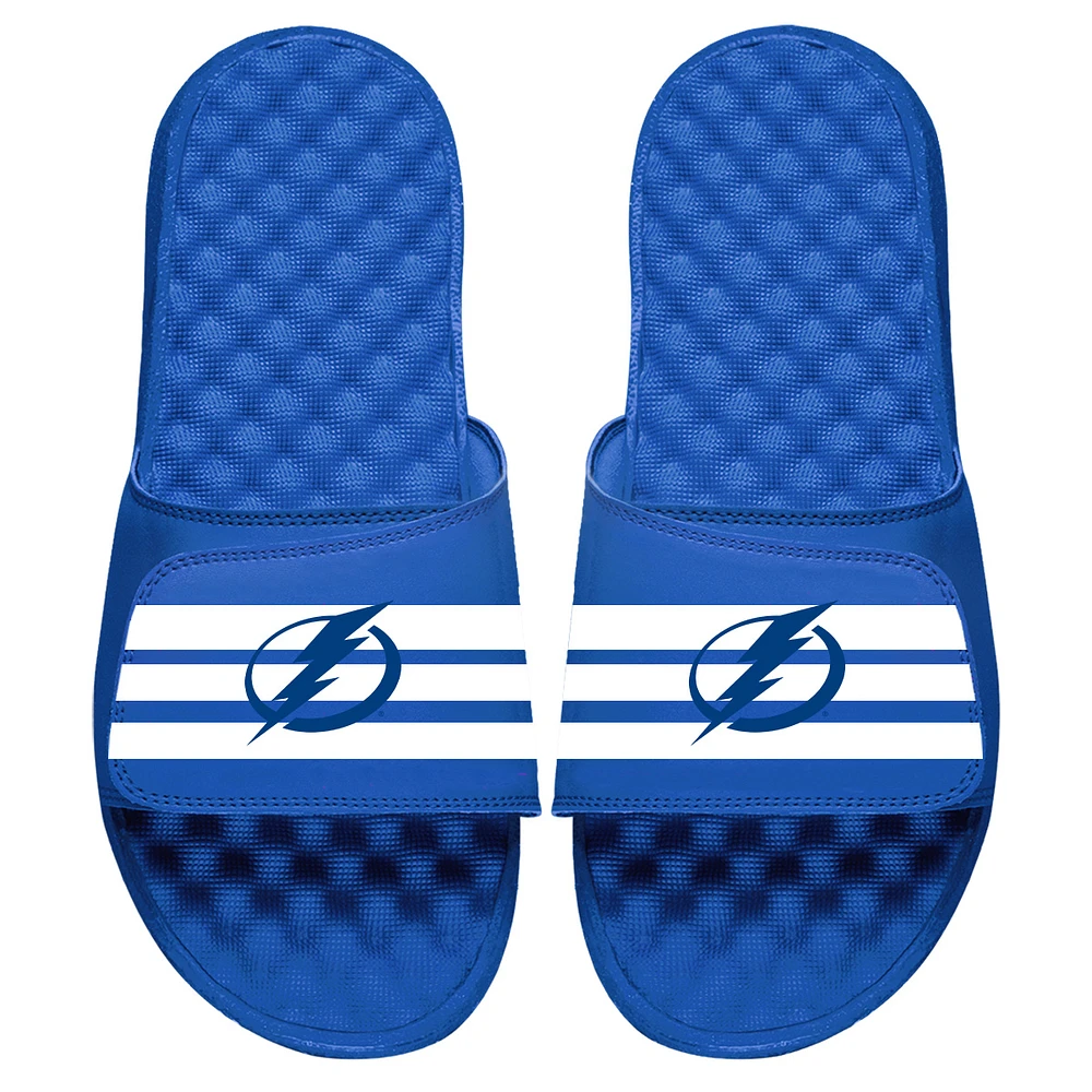 Youth ISlide Royal Tampa Bay Lightning Stripe Logo Slide Sandals