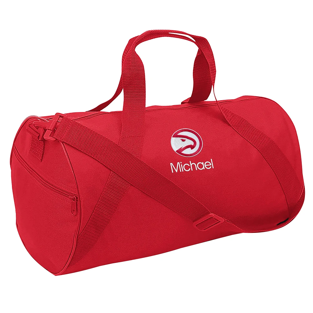 Youth Red Atlanta Hawks Personalized Duffle Bag