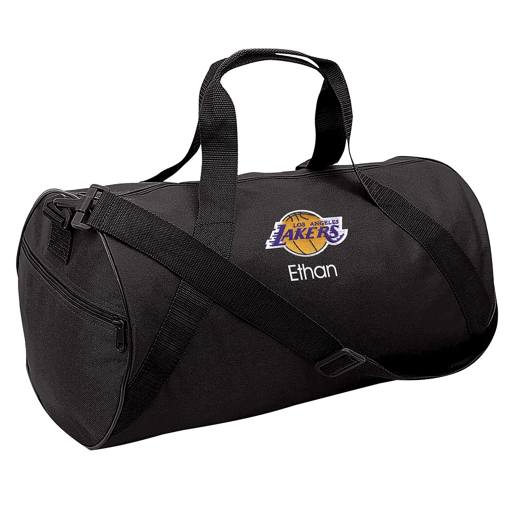 Youth Black Los Angeles Lakers Personalized Duffle Bag