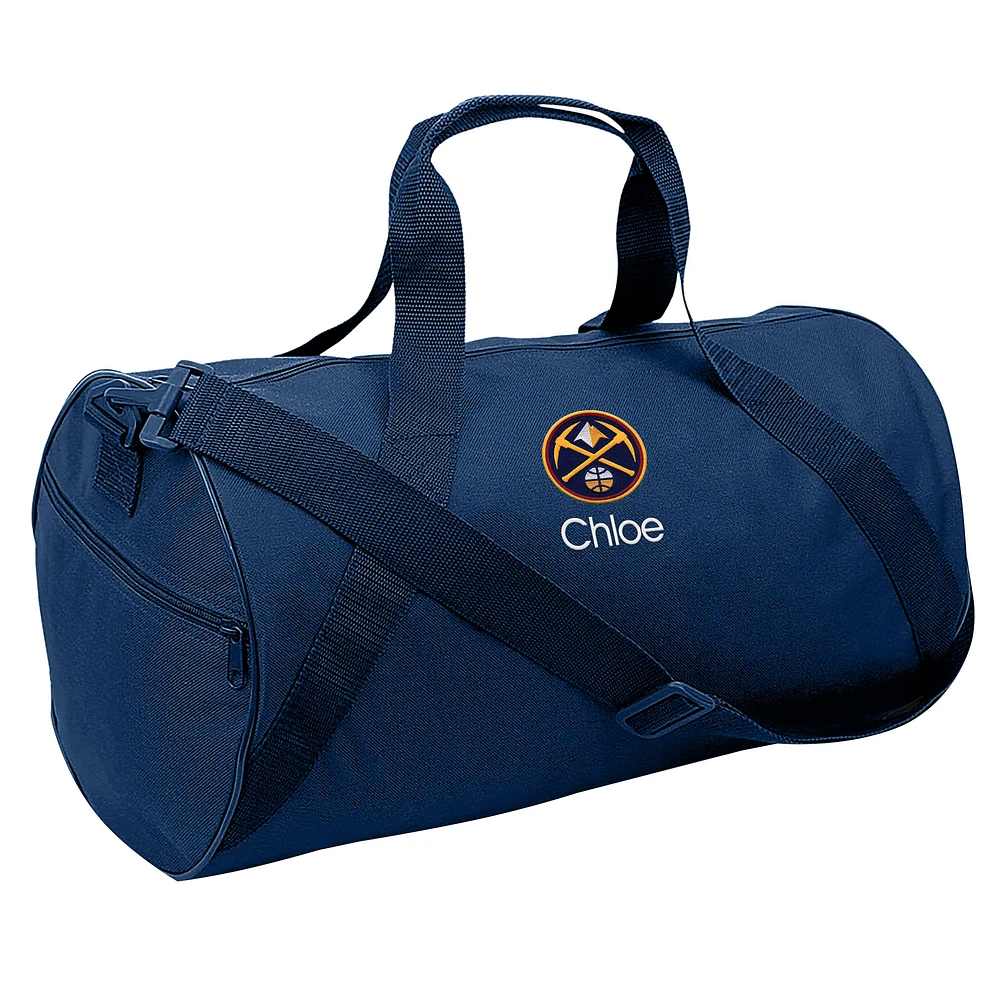 Youth Navy Denver Nuggets Personalized Duffle Bag