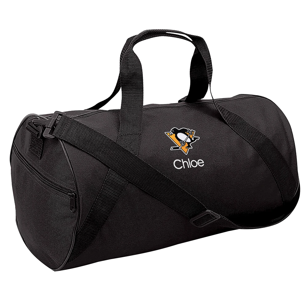 Youth Black Pittsburgh Penguins Personalized Duffle Bag