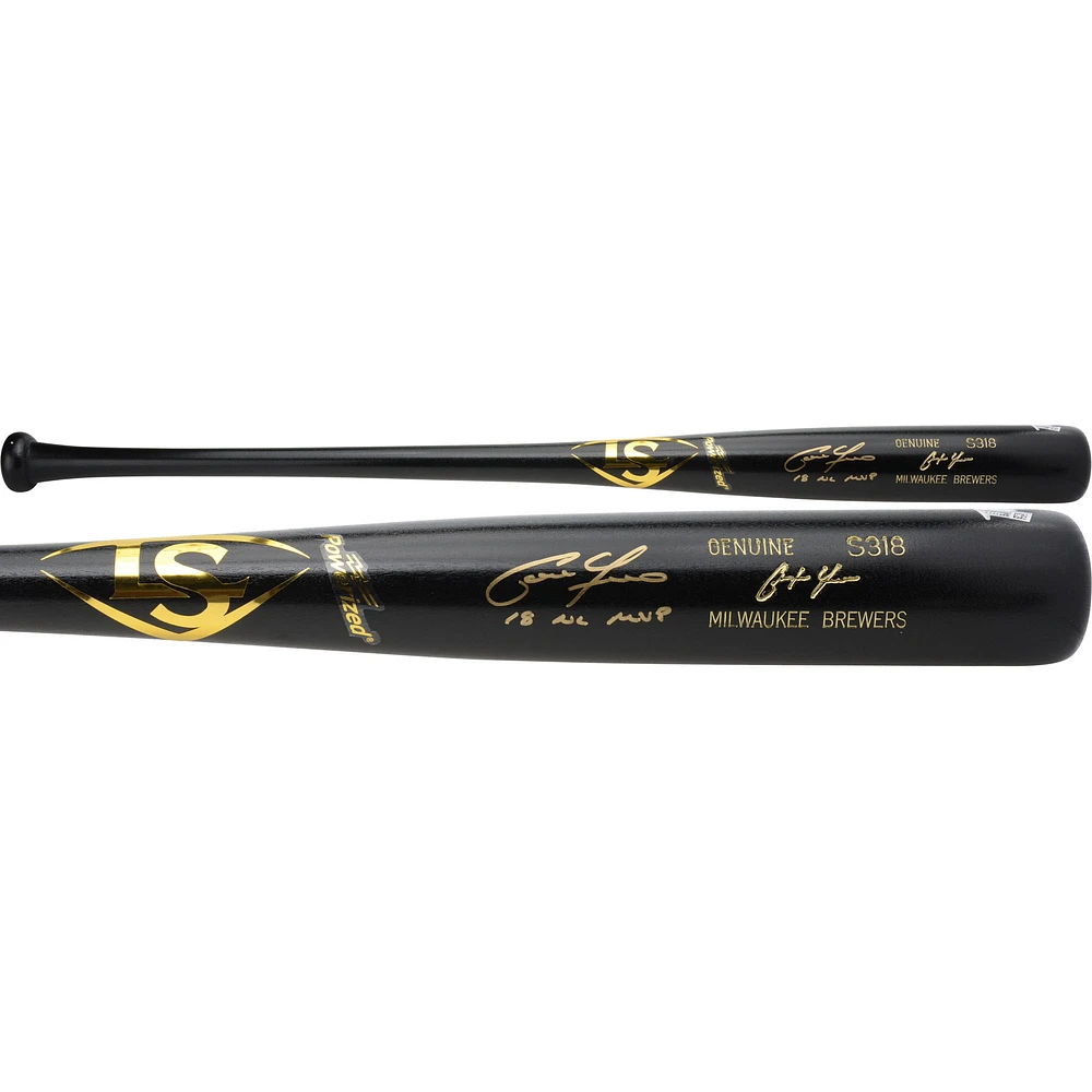 Christian Yelich Milwaukee Brewers Autographed Louisville Slugger Game Model Bat with "18 NL MVP" Inscription