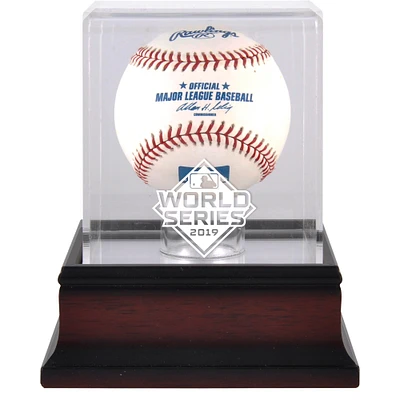 2019 World Series Logo Mahogany Baseball Logo Display Case