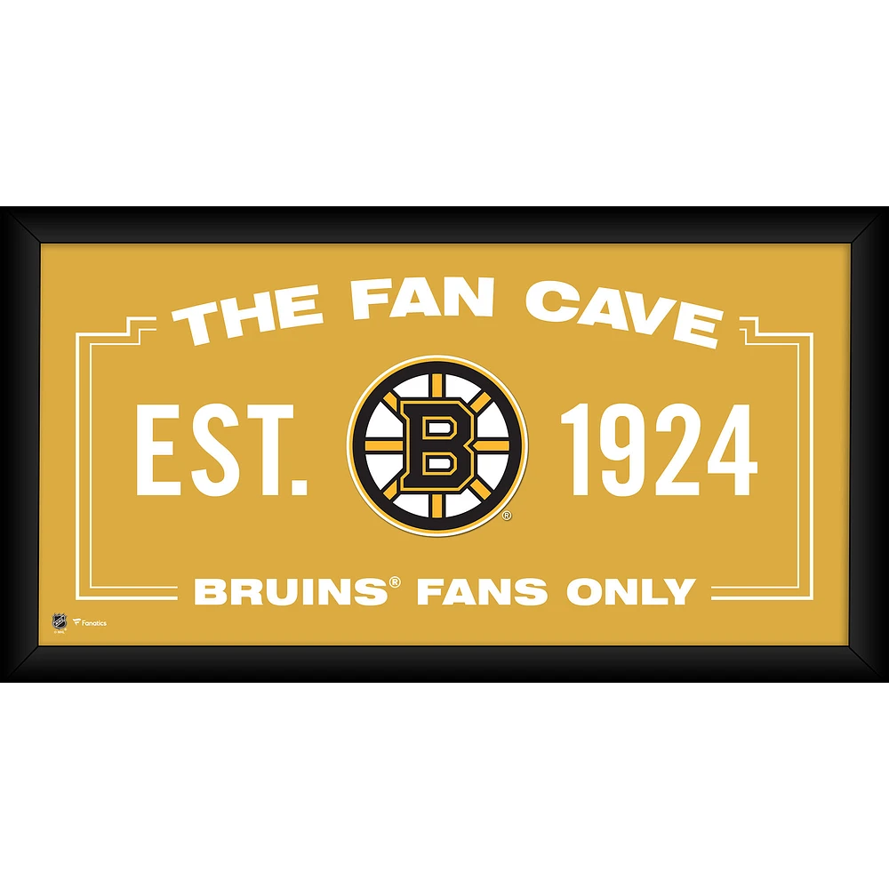 Boston Bruins Framed 10" x 20" Fan Cave Collage
