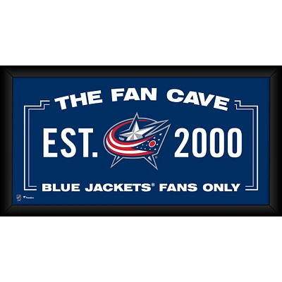 Columbus Blue Jackets Framed 10" x 20" Fan Cave Collage