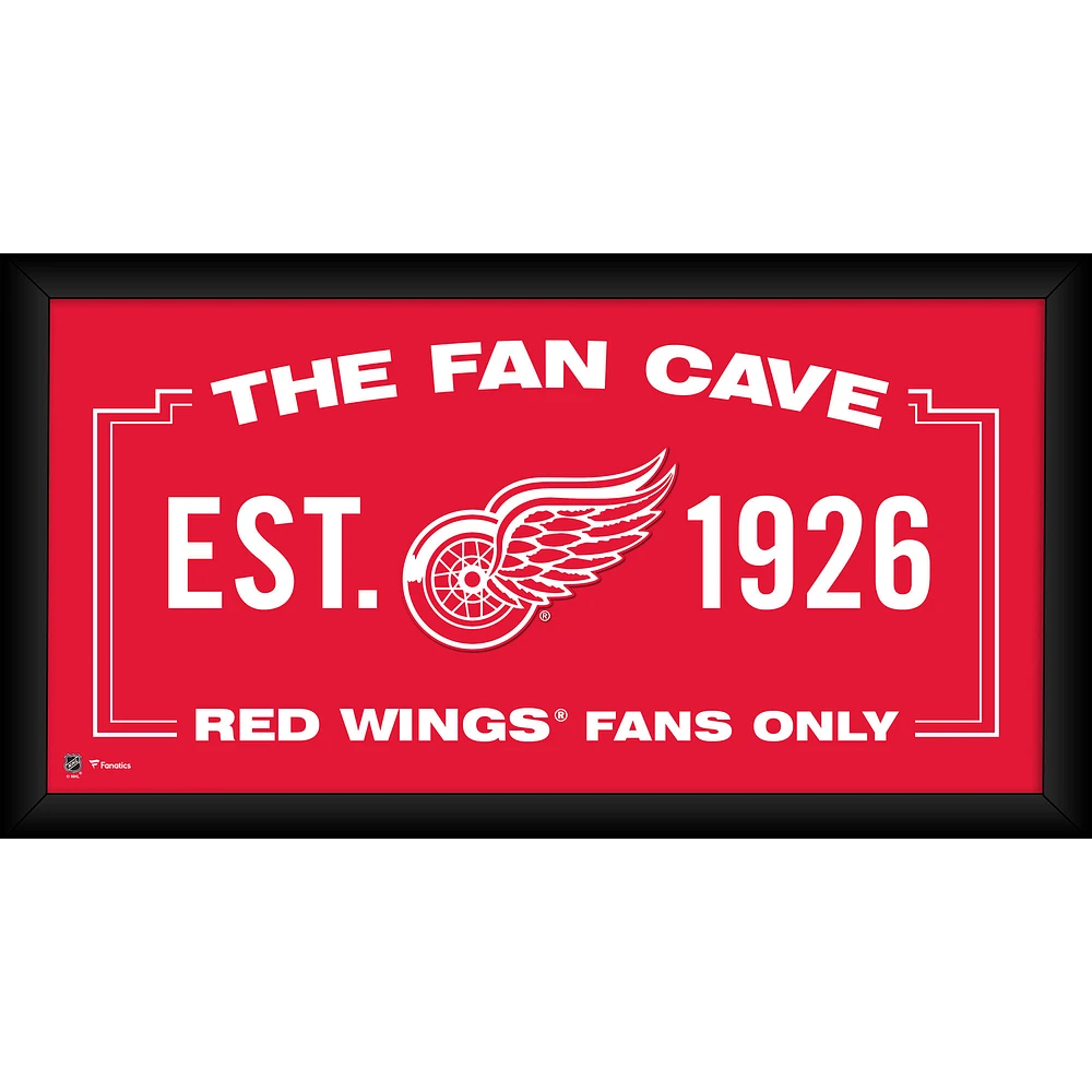 Detroit Red Wings Framed 10" x 20" Fan Cave Collage
