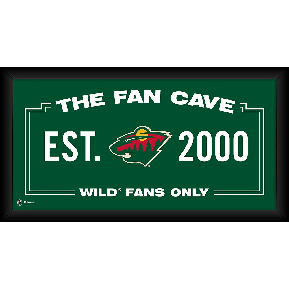 Minnesota Wild Framed 10" x 20" Fan Cave Collage