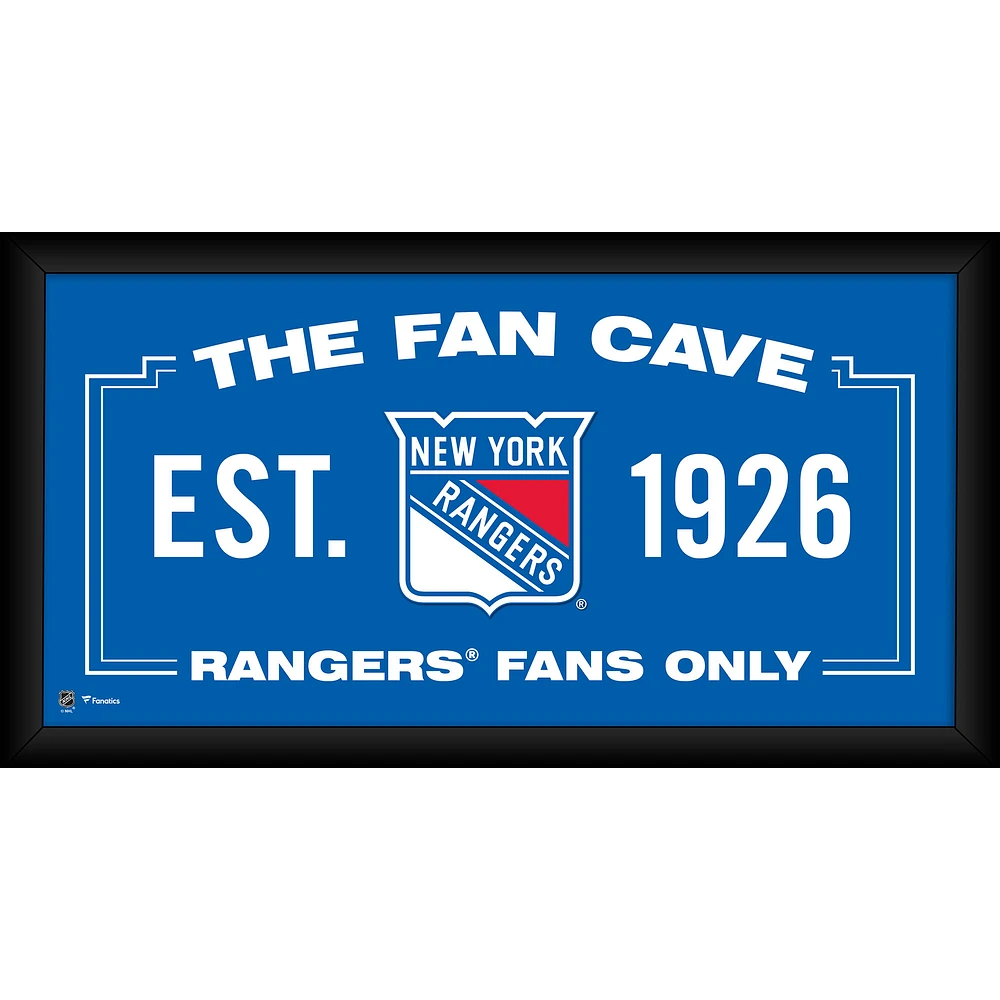 New York Rangers Framed 10" x 20" Fan Cave Collage