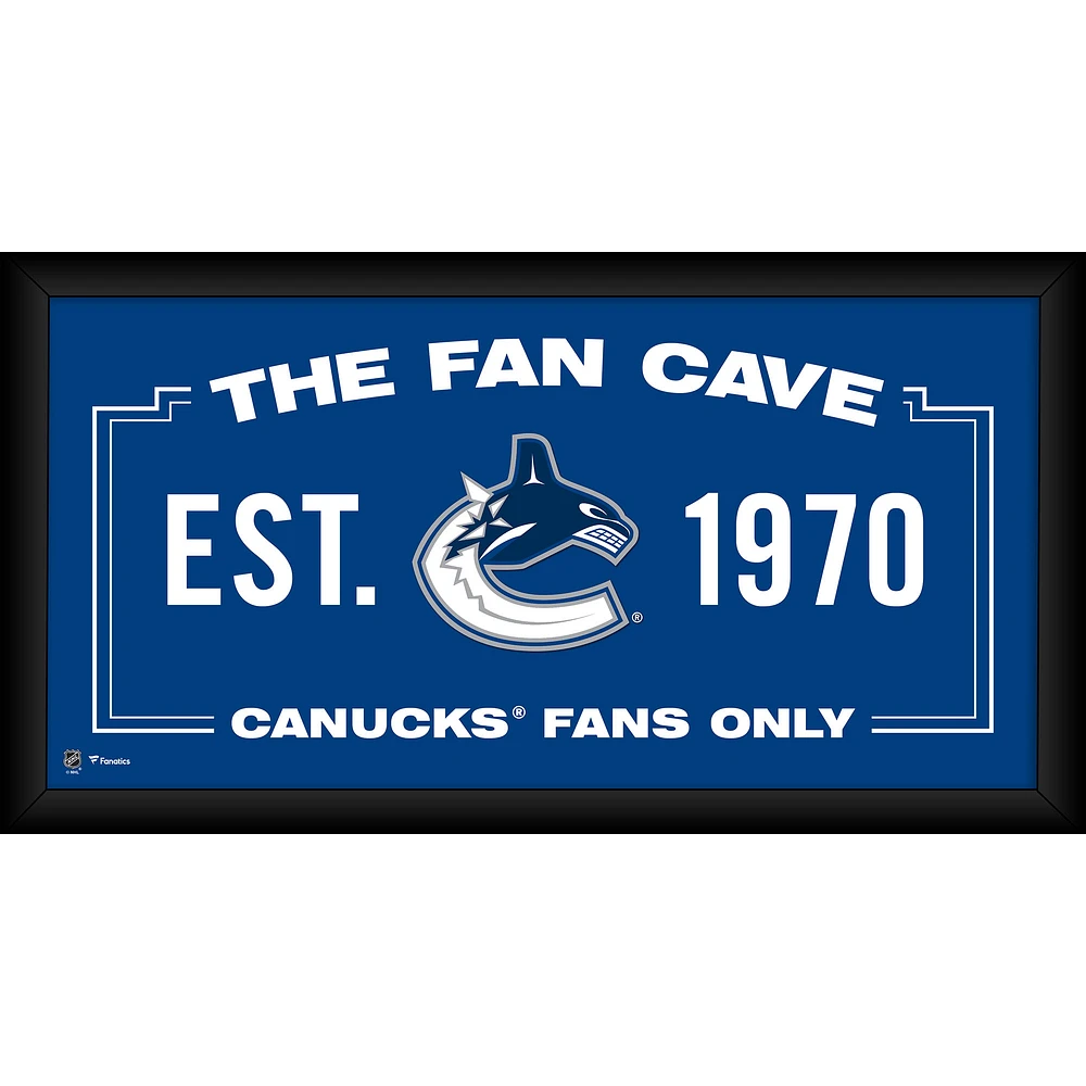 Vancouver Canucks Framed 10" x 20" Fan Cave Collage