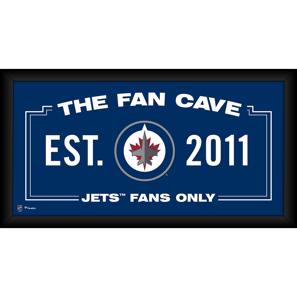 Winnipeg Jets Framed 10" x 20" Fan Cave Collage
