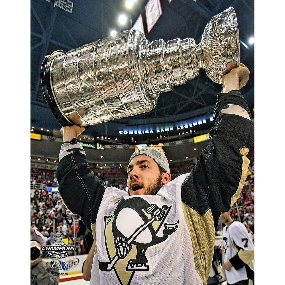 Kris Letang Pittsburgh Penguins Unsigned Stanley Cup Champions Raising Photograph