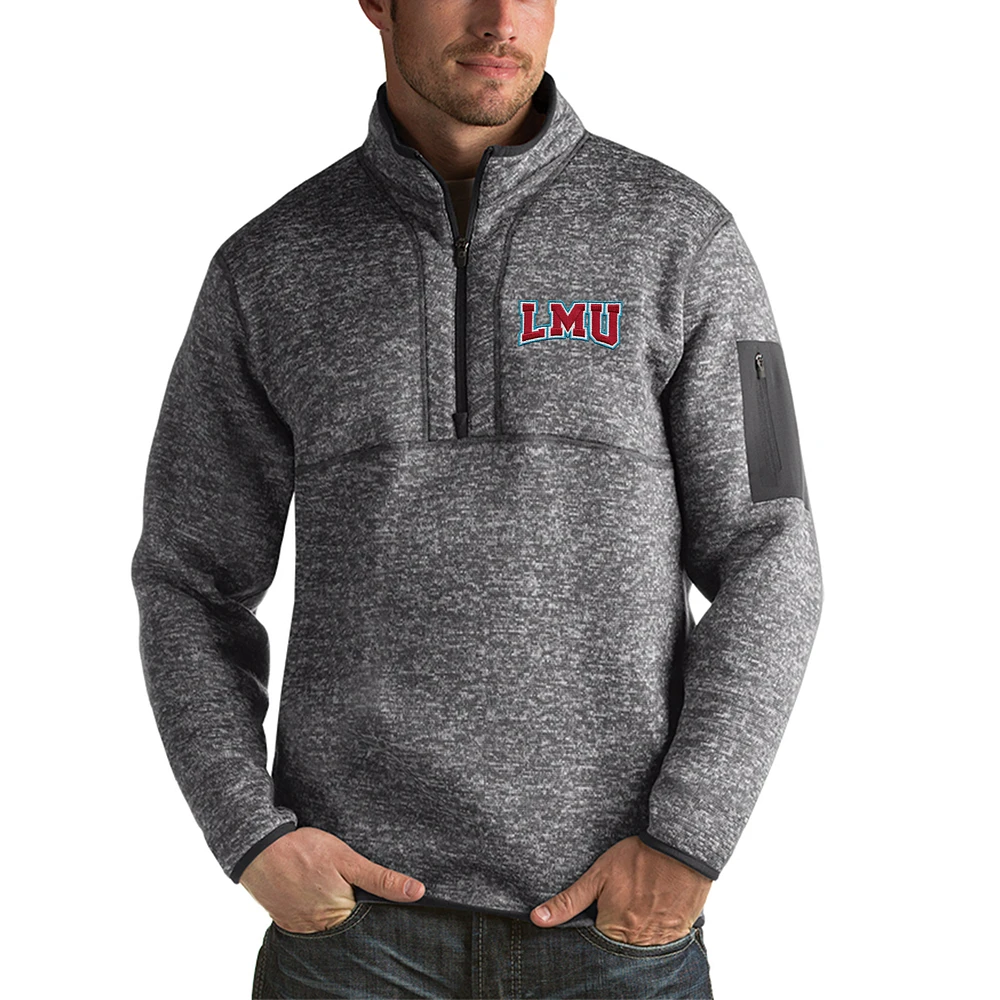 Men's Antigua Charcoal Loyola Marymount Lions Fortune Half-Zip Sweatshirt
