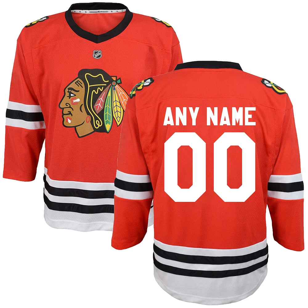 Youth Red Chicago Blackhawks Replica Custom Jersey
