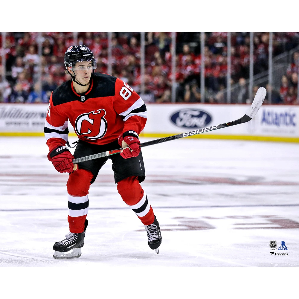 Jack Hughes New Jersey Devils Unsigned NHL Debut Photograph