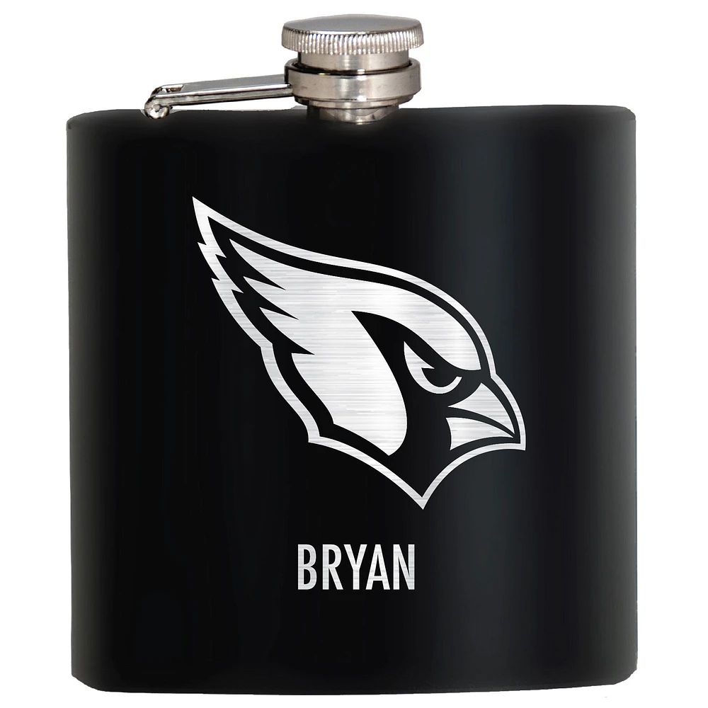 Black Arizona Cardinals 6oz. Personalized Stealth Hip Flask