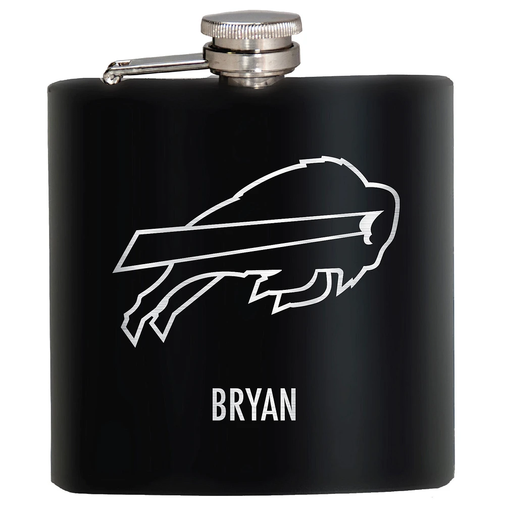 Black Buffalo Bills 6oz. Personalized Stealth Hip Flask