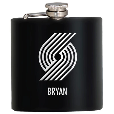 Black Portland Trail Blazers 6oz. Personalized Stealth Hip Flask