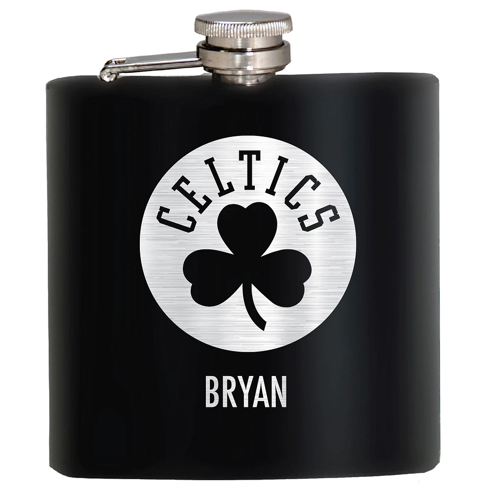 Black Boston Celtics 6oz. Personalized Stealth Hip Flask