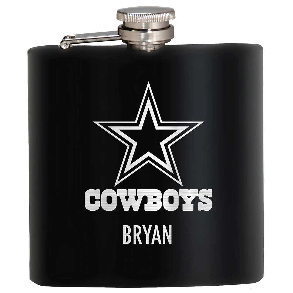 Black Dallas Cowboys 6oz. Personalized Stealth Hip Flask