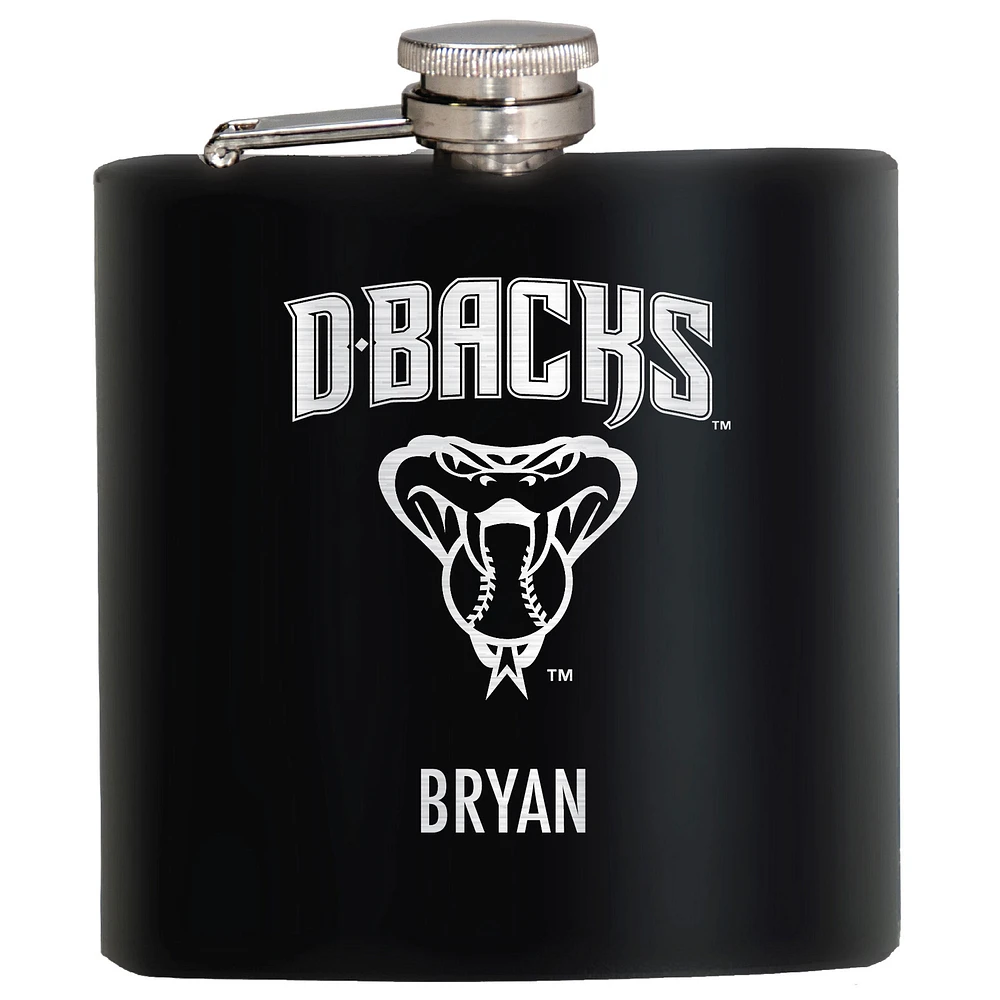 Black Arizona Diamondbacks 6oz. Personalized Stealth Hip Flask