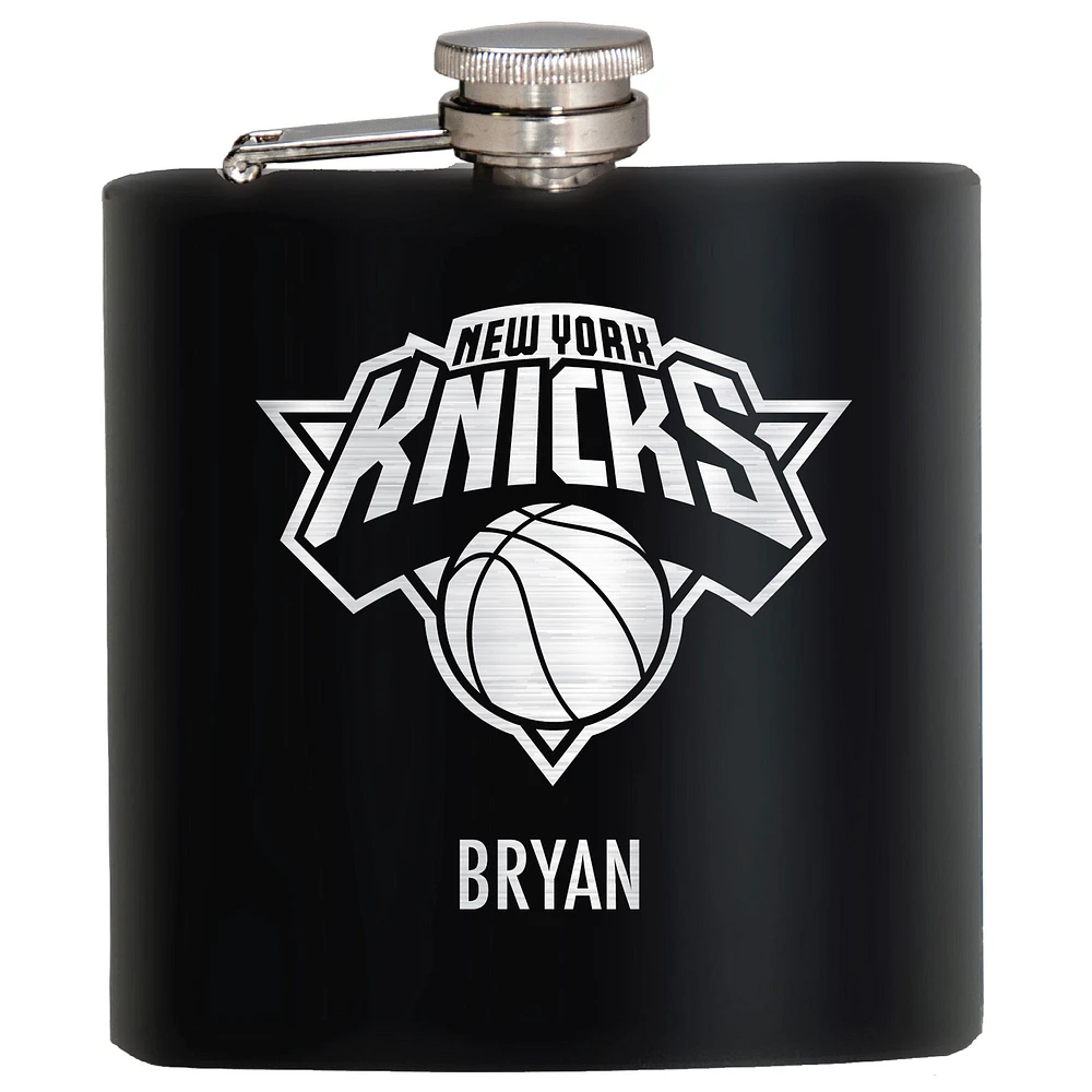 Black New York Knicks 6oz. Personalized Stealth Hip Flask