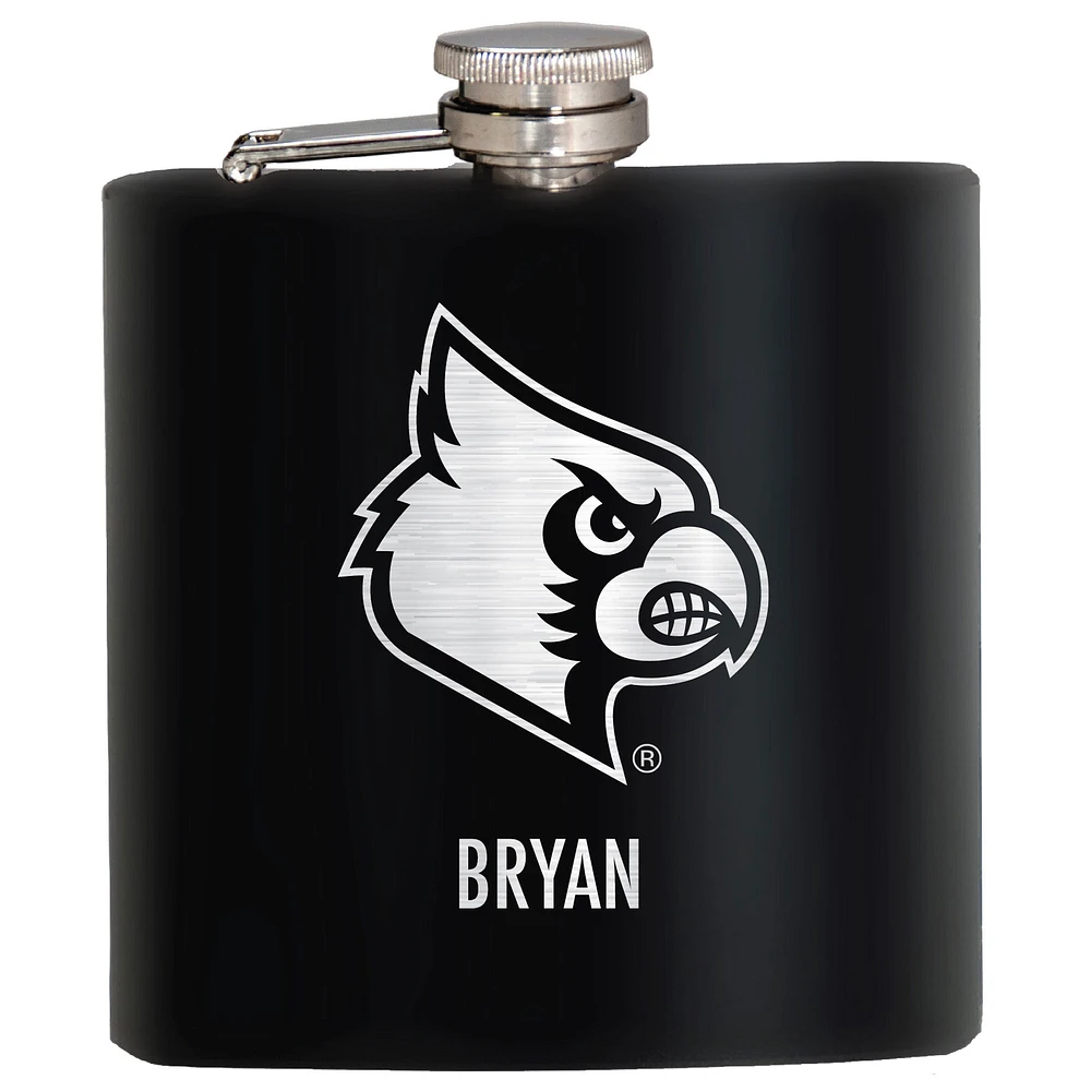 Black Louisville Cardinals 6oz. Personalized Stealth Hip Flask