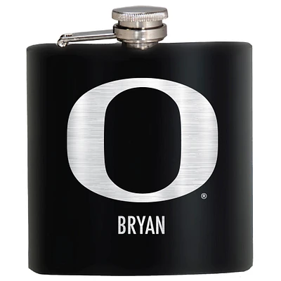 Black Oregon Ducks 6oz. Personalized Stealth Hip Flask