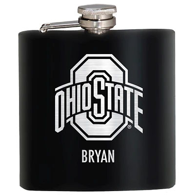 Black Ohio State Buckeyes 6oz. Personalized Stealth Hip Flask