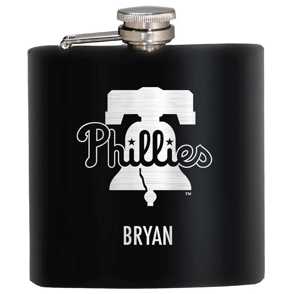 Black Philadelphia Phillies 6oz. Personalized Stealth Hip Flask