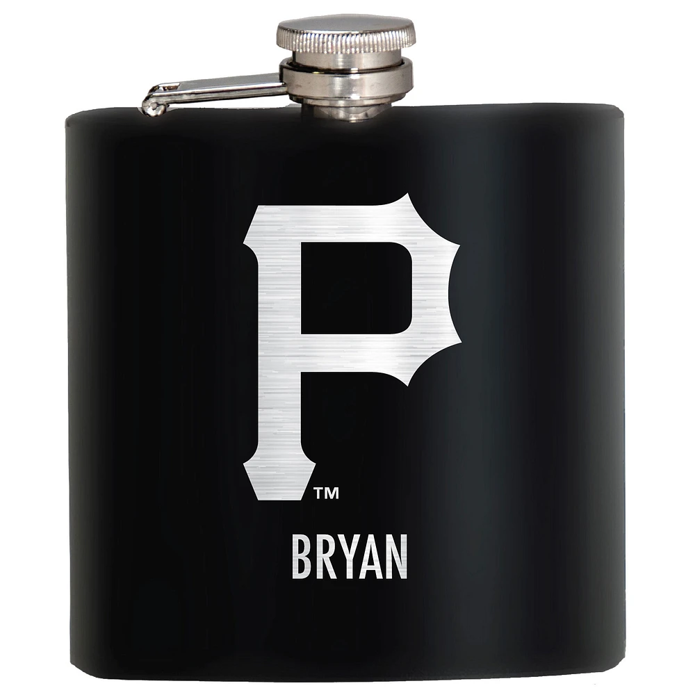 Black Pittsburgh Pirates 6oz. Personalized Stealth Hip Flask