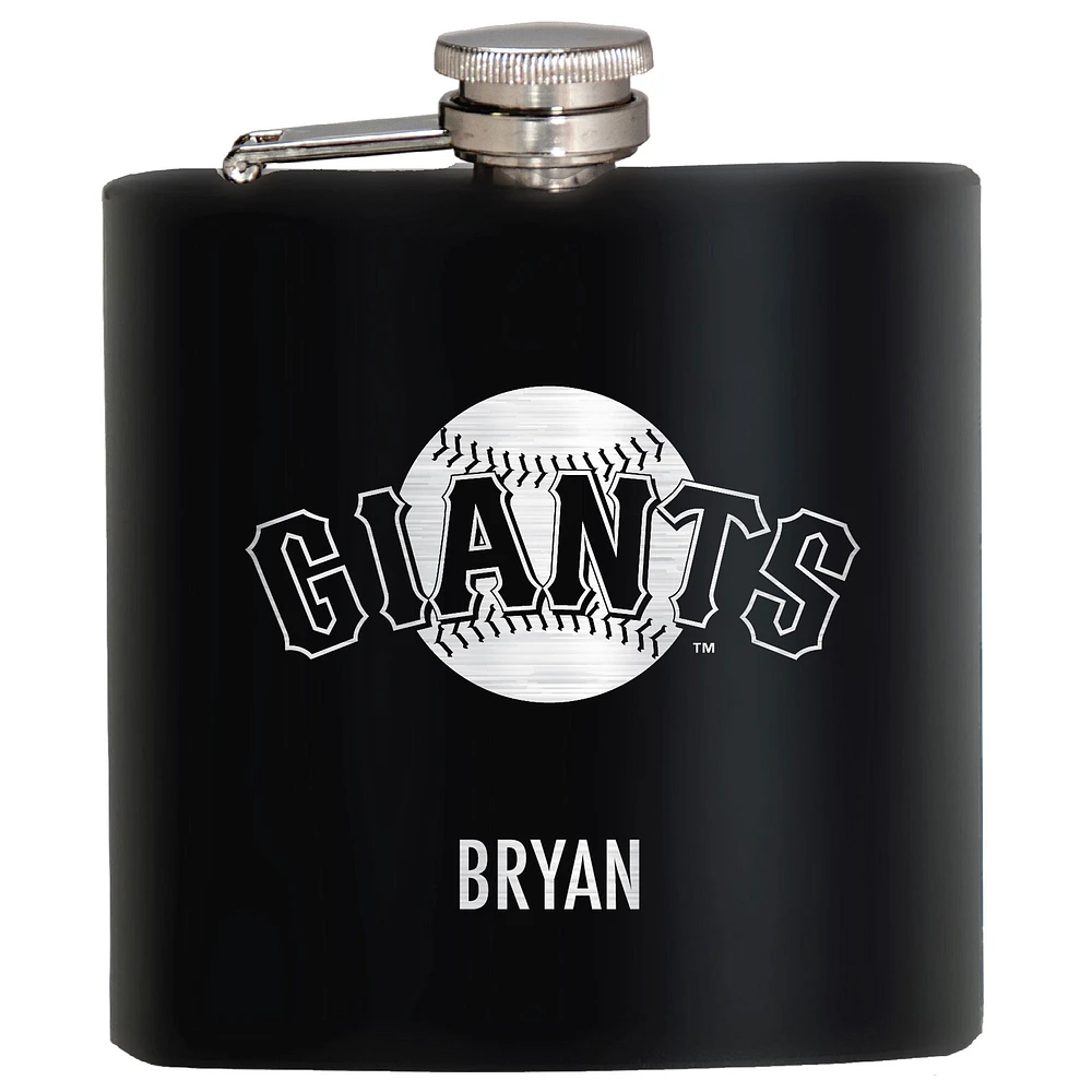 Black San Francisco Giants 6oz. Personalized Stealth Hip Flask