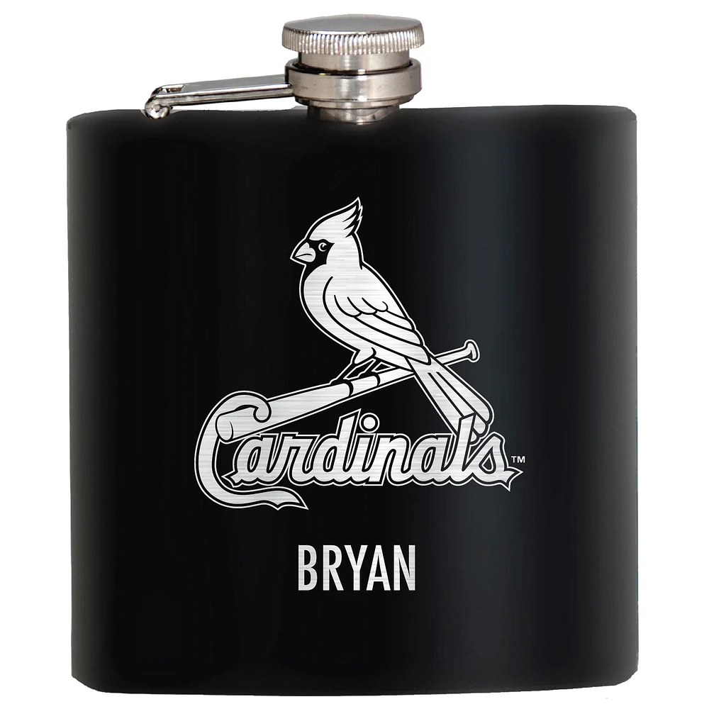 Black St. Louis Cardinals 6oz. Personalized Stealth Hip Flask