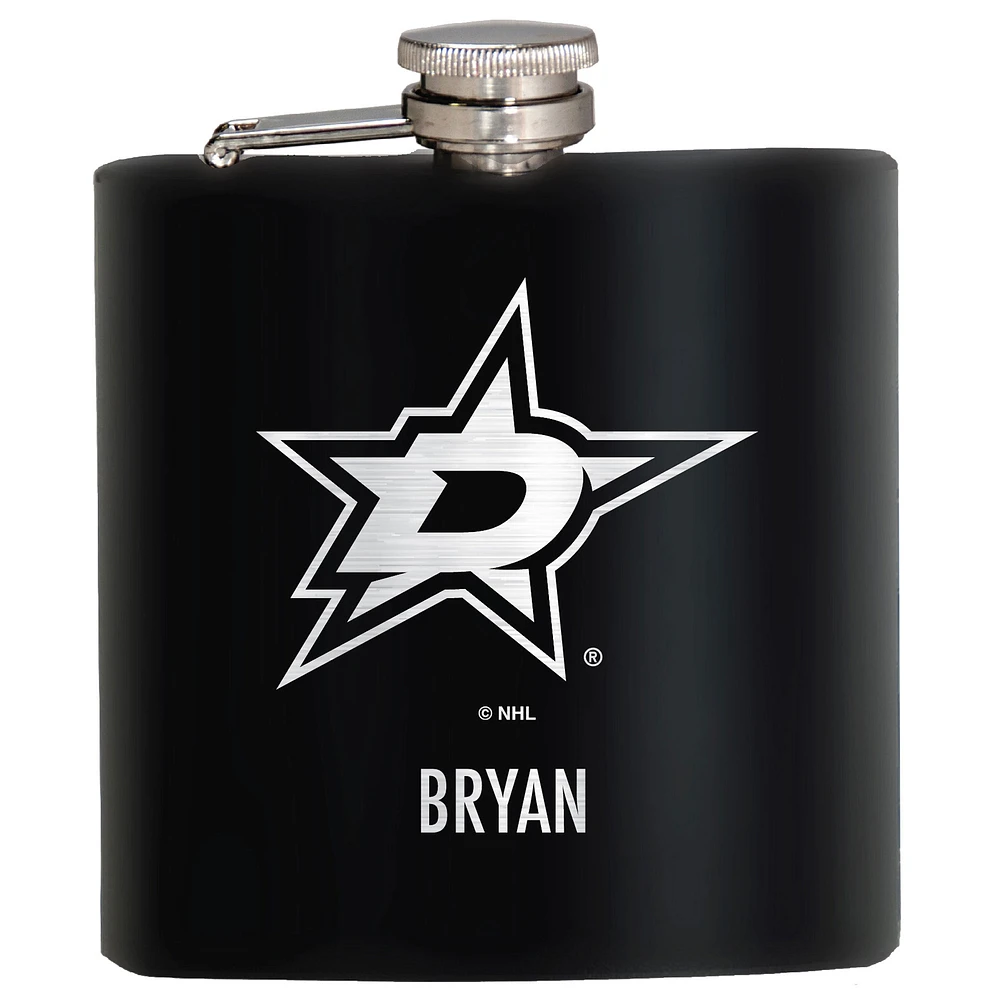 Black Dallas Stars 6oz. Personalized Stealth Hip Flask