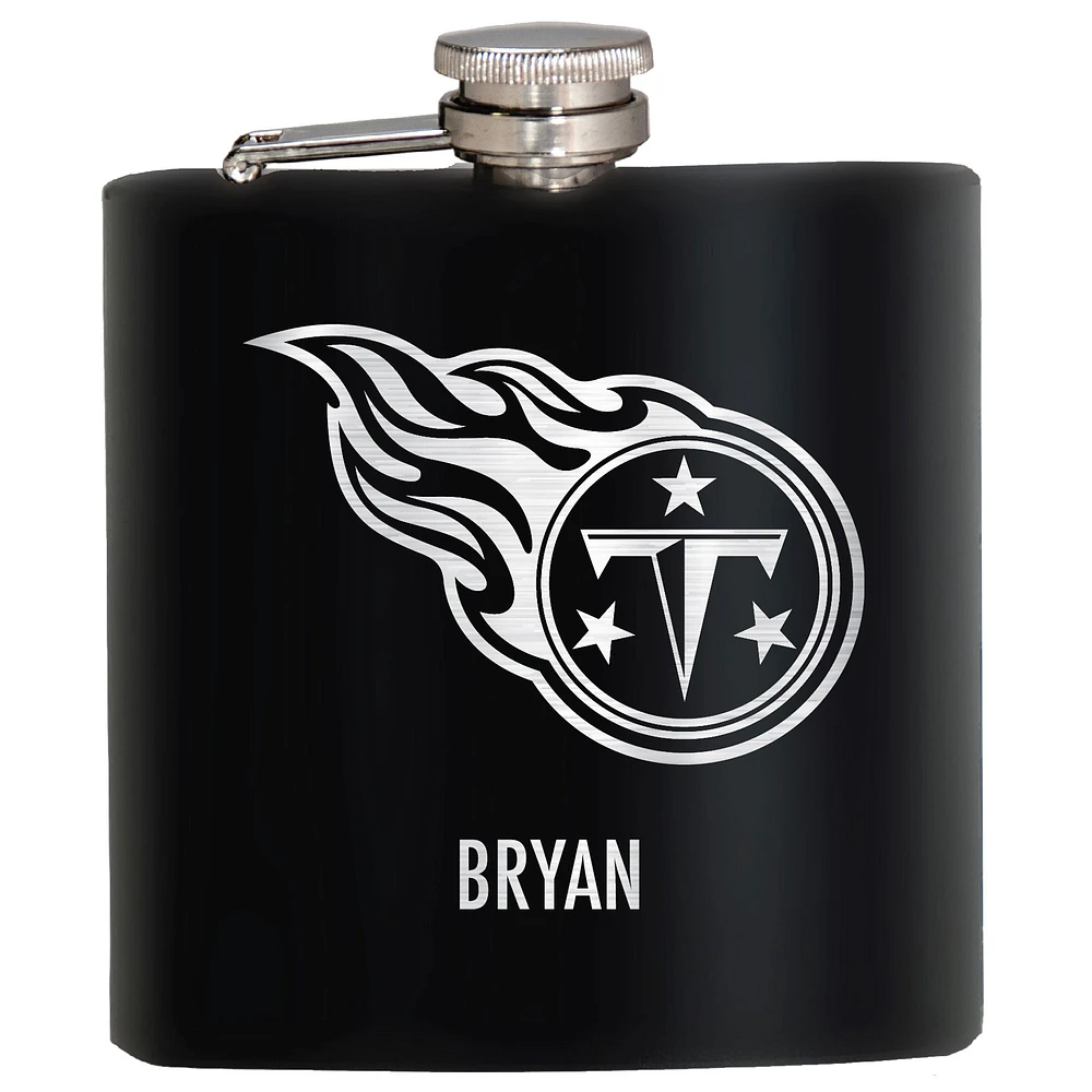 Black Tennessee Titans 6oz. Personalized Stealth Hip Flask