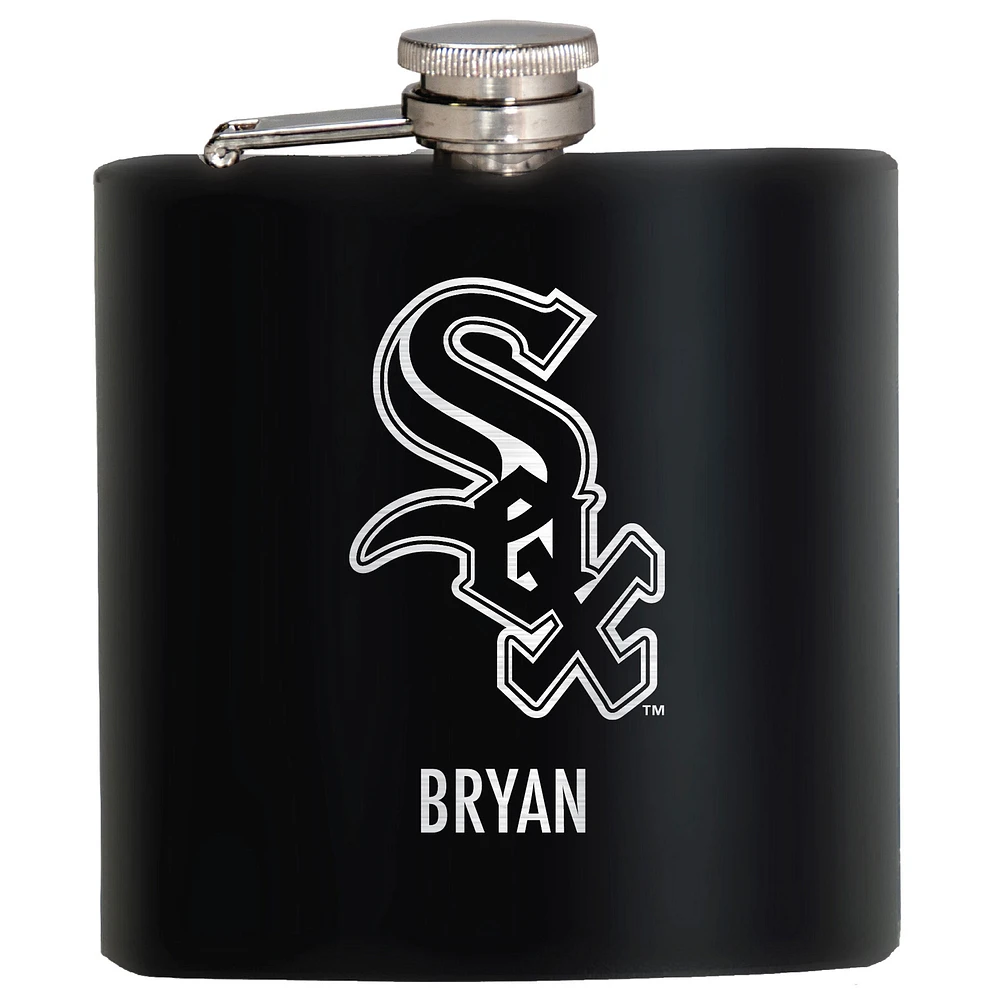 Black Chicago White Sox 6oz. Personalized Stealth Hip Flask