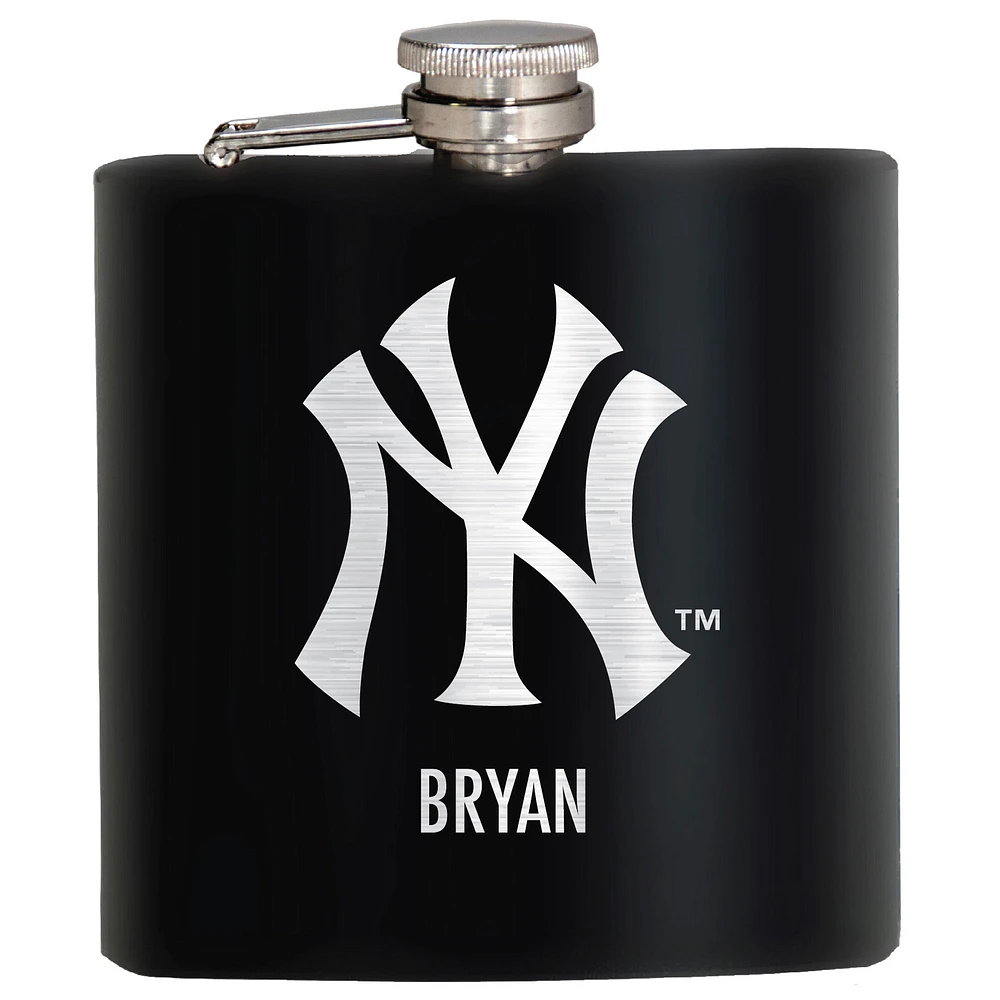 Black New York Yankees 6oz. Personalized Stealth Hip Flask