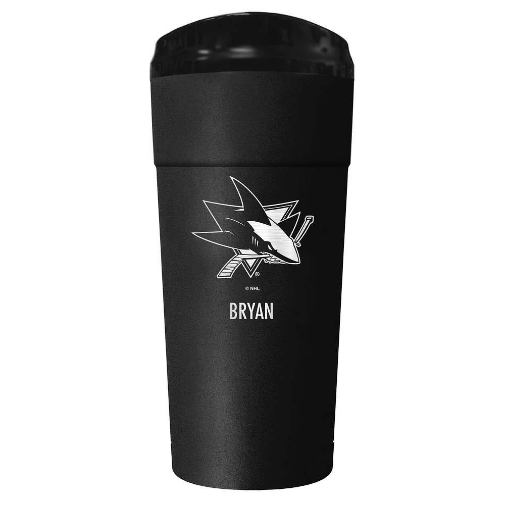 Black San Jose Sharks 24oz. Personalized Stealth Travel Tumbler