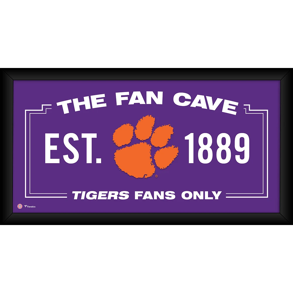 Clemson Tigers Framed 10" x 20" Fan Cave Collage