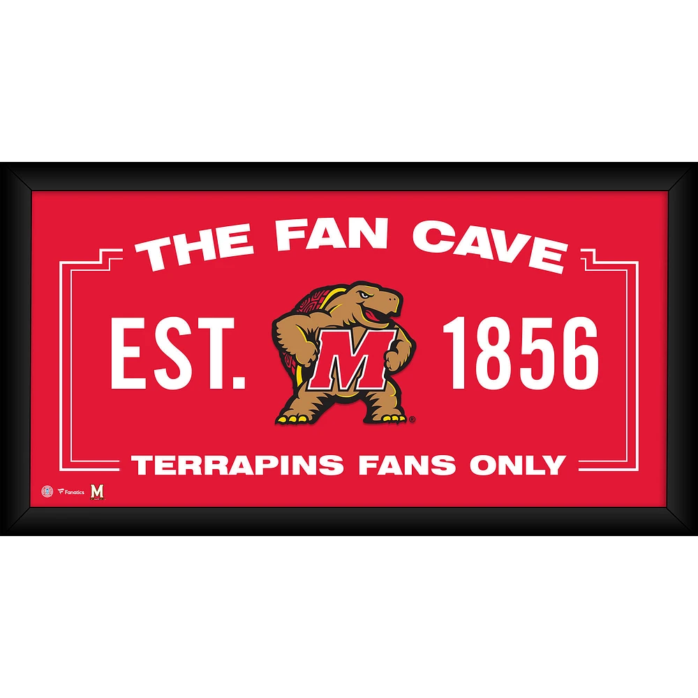 Maryland Terrapins Framed 10" x 20" Fan Cave Collage