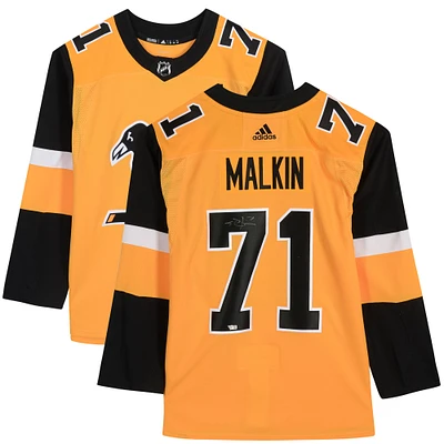 Evgeni Malkin Pittsburgh Penguins Autographed Gold Adidas Authentic Jersey