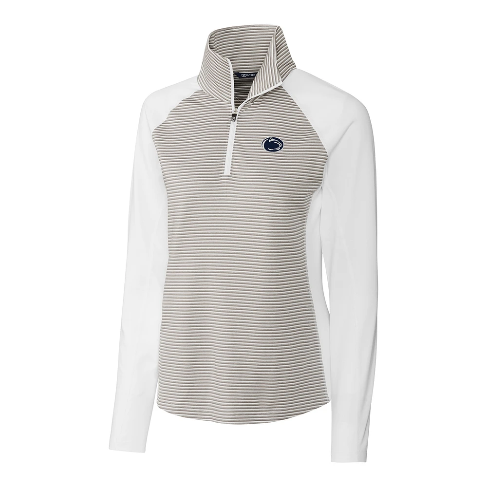 Women's Cutter & Buck Gray Penn State Nittany Lions Forge Tonal Half-Zip Pullover Jacket