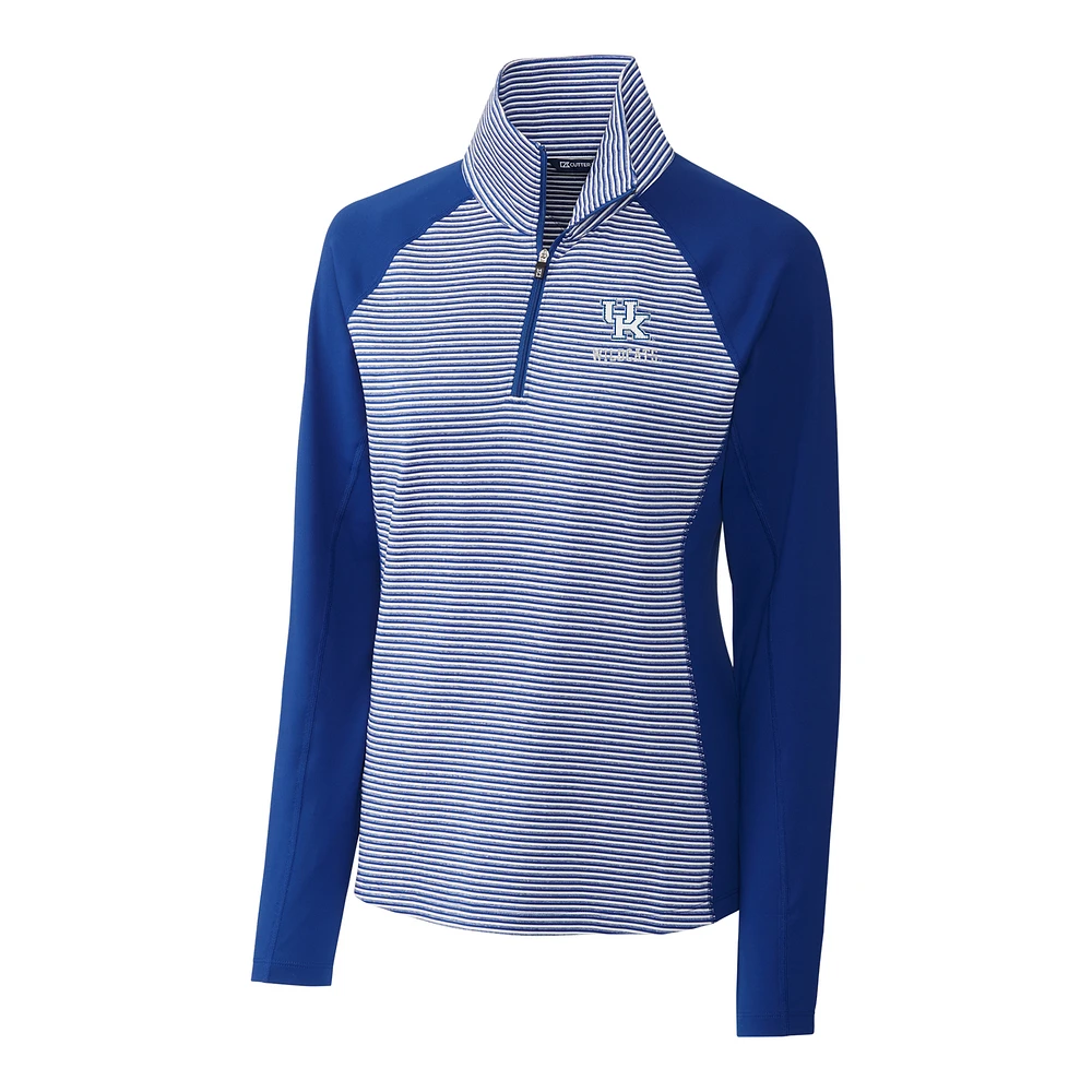 Women's Cutter & Buck Blue Kentucky Wildcats Forge Tonal Half-Zip Pullover Jacket