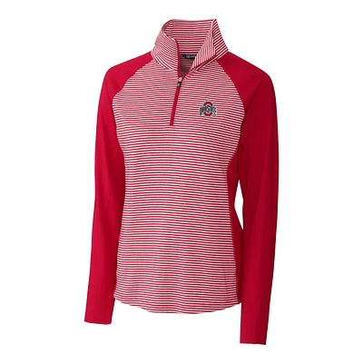 Women's Cutter & Buck Scarlet Ohio State Buckeyes Forge Tonal Half-Zip Pullover Jacket
