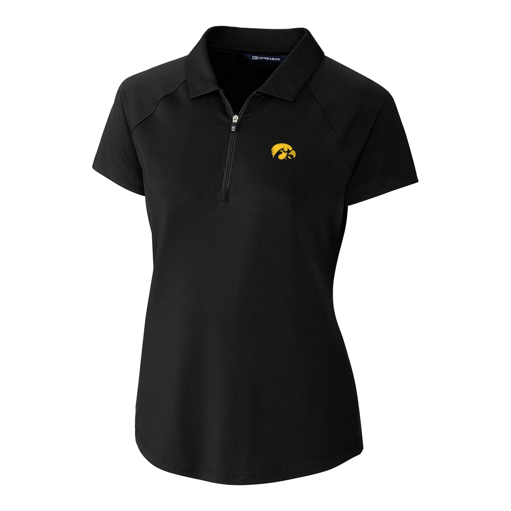 Women's Cutter & Buck Black Iowa Hawkeyes Forge Polo