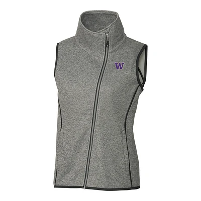 Women's Cutter & Buck Gray Washington Huskies Mainsail Full-Zip Vest