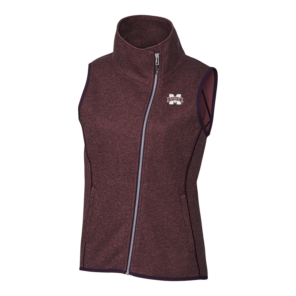 Women's Cutter & Buck Maroon Mississippi State Bulldogs Mainsail Full-Zip Vest