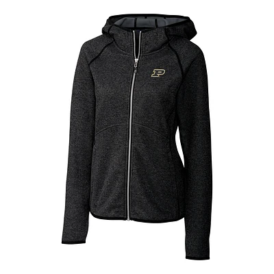 Women's Cutter & Buck Gray Purdue Boilermakers Mainsail Hooded Full-Zip Jacket