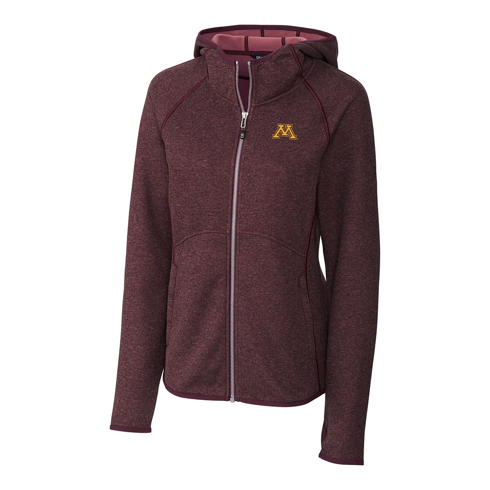 Women's Cutter & Buck Maroon Minnesota Golden Gophers Mainsail Hooded Full-Zip Jacket
