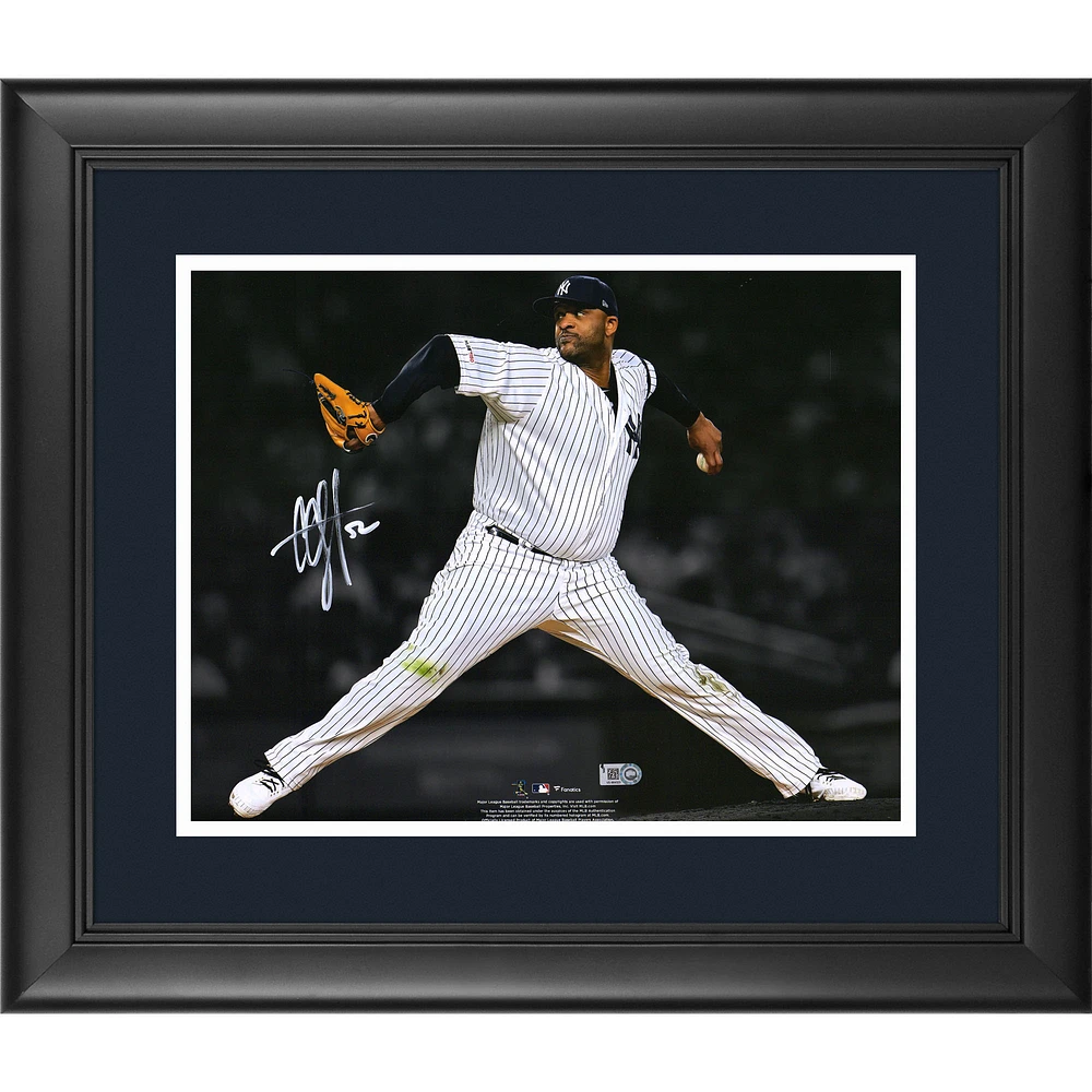 CC Sabathia New York Yankees Framed Autographed 11" x 14" Final Start Throwing Spotlight Photograph