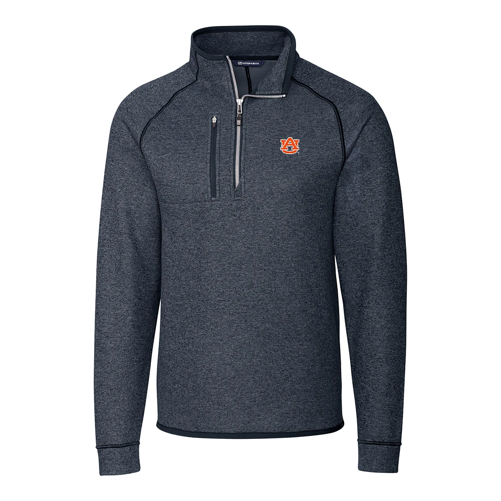 Men's Cutter & Buck Navy Auburn Tigers Mainsail Half-Zip Pullover Jacket